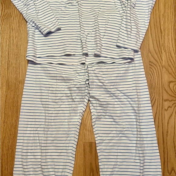 Lake Pajamas Pima Crew Long-Long Set in Baltic Blue Size XL - Picture 4 of 4
